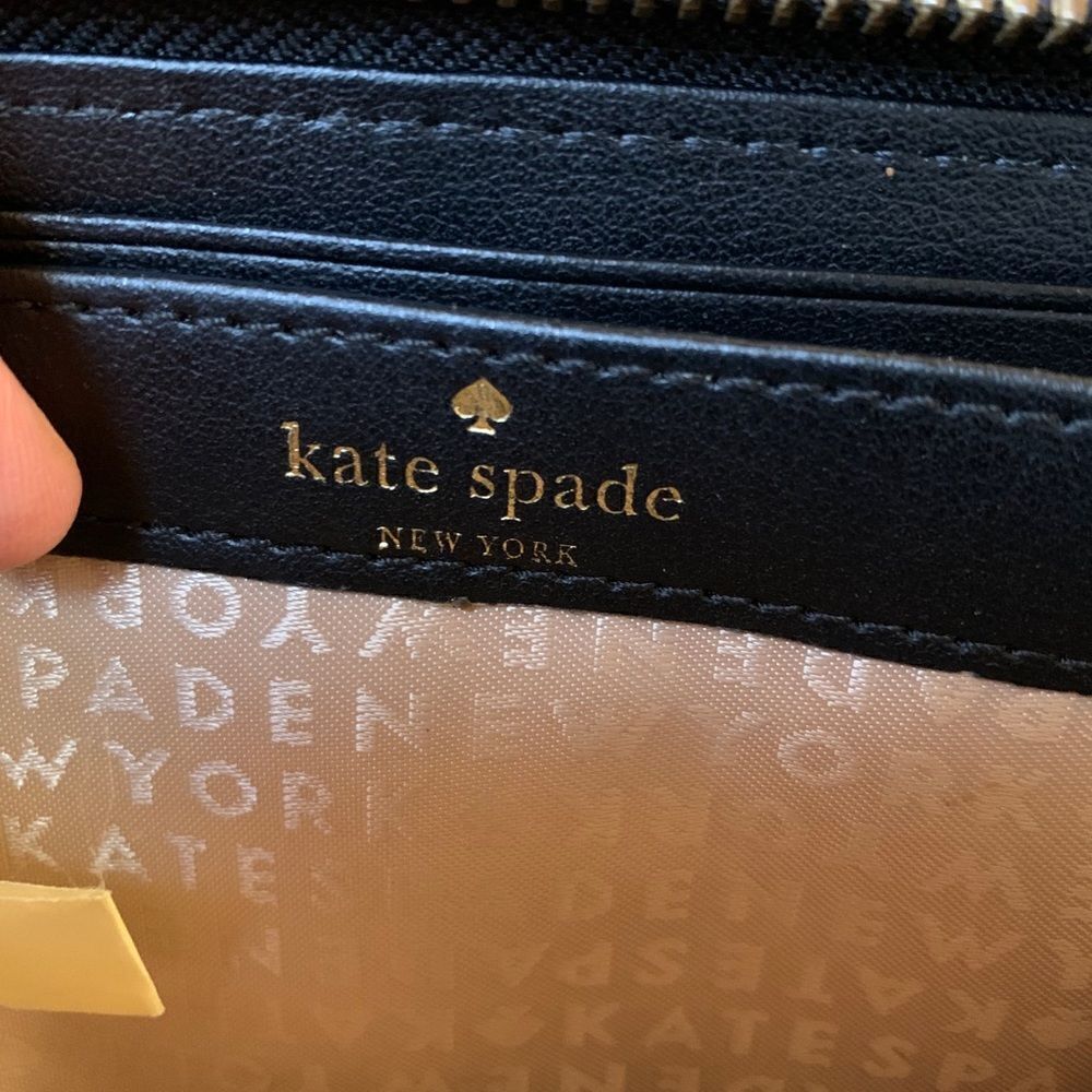 Kate Spade Striped Polka Dot Large Zip Wallet - Picture 6 of 6